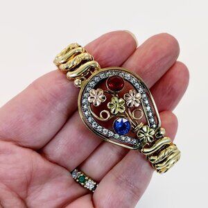 Sweetheart Bracelet, Expansion Bracelet, Flowers, RARE, Carmen DFB, Vintage